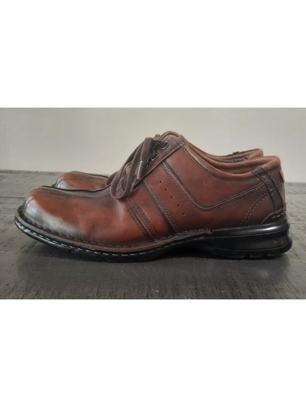 Clarks Touareg Vibe Men's Brown Leather Bicycle Toe Oxford Shoes Size 10 M 70852